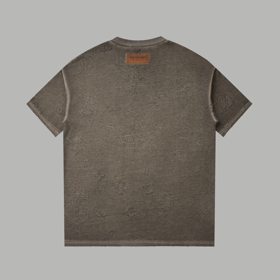 Burnt jacquard short sleeved shirt