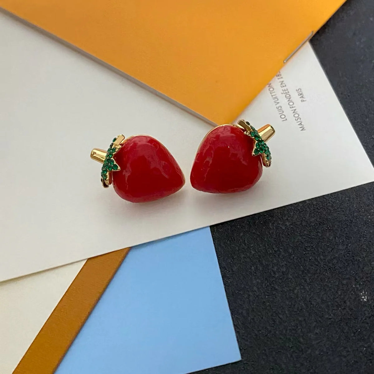 Strawberry ear studs