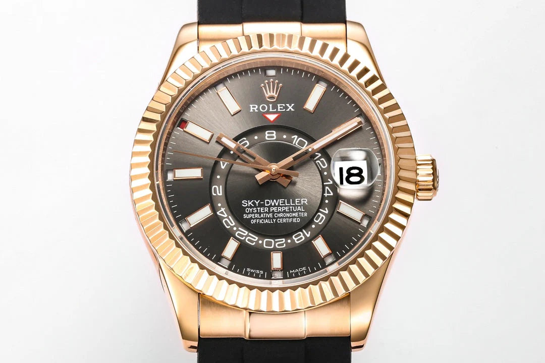 C-Factory -Grey Rosegold - Black Rubber - Automatic - 42mm