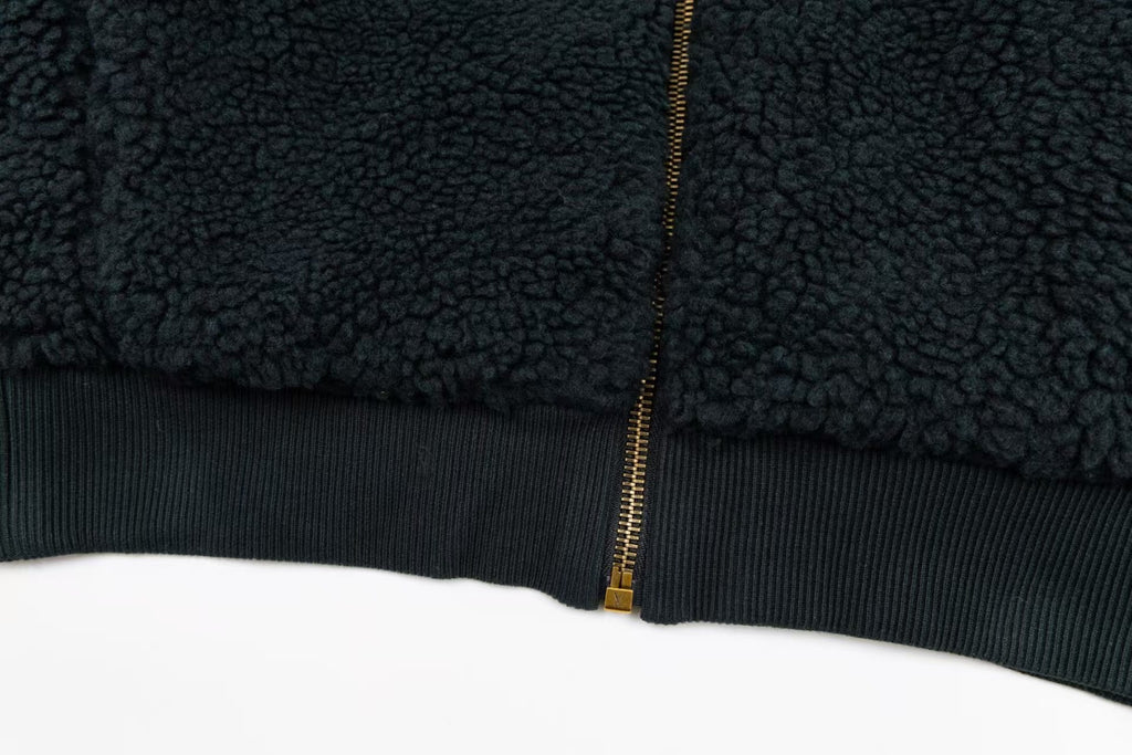 Sheep wool blended suede waistband jacket