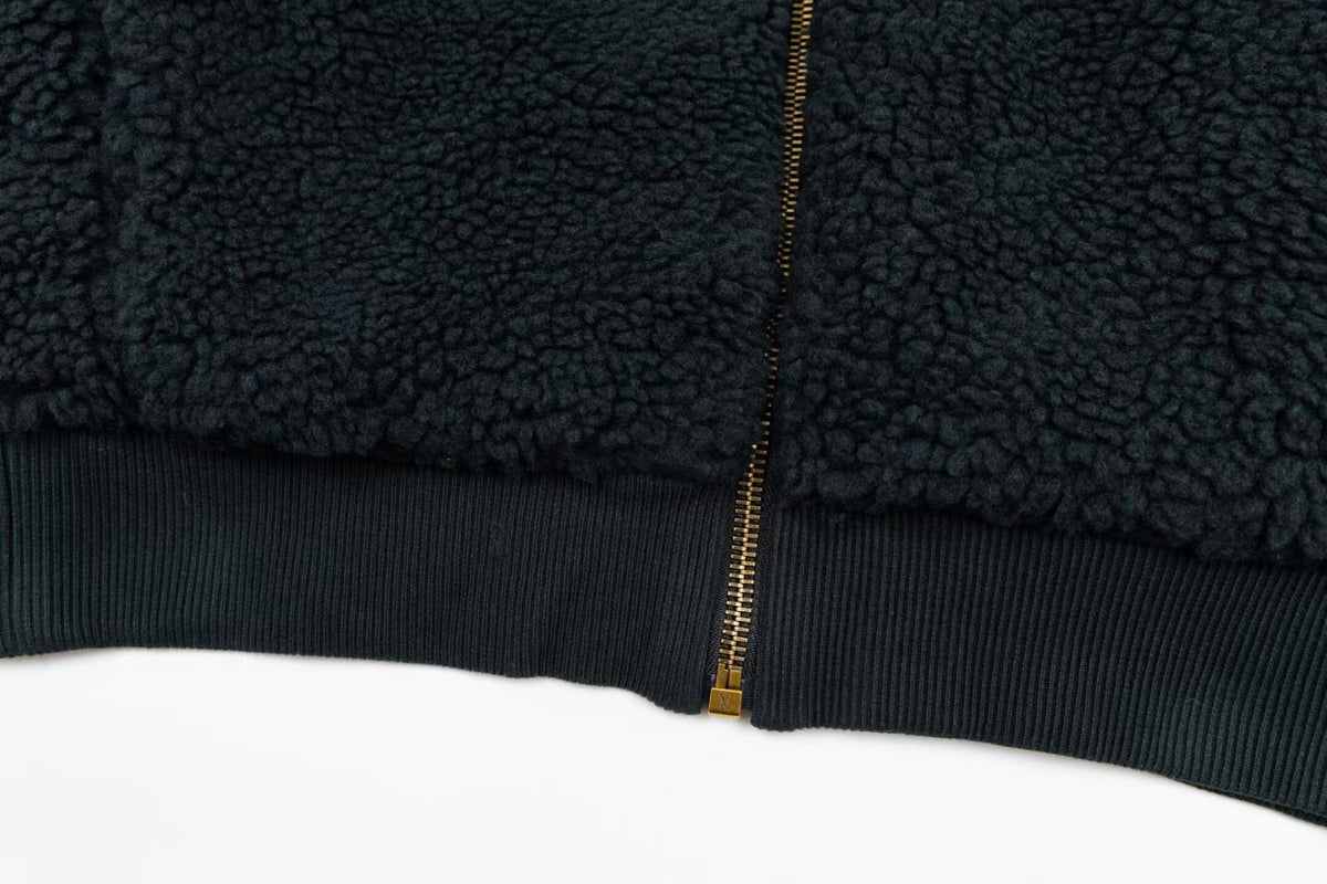 Sheep wool blended suede waistband jacket