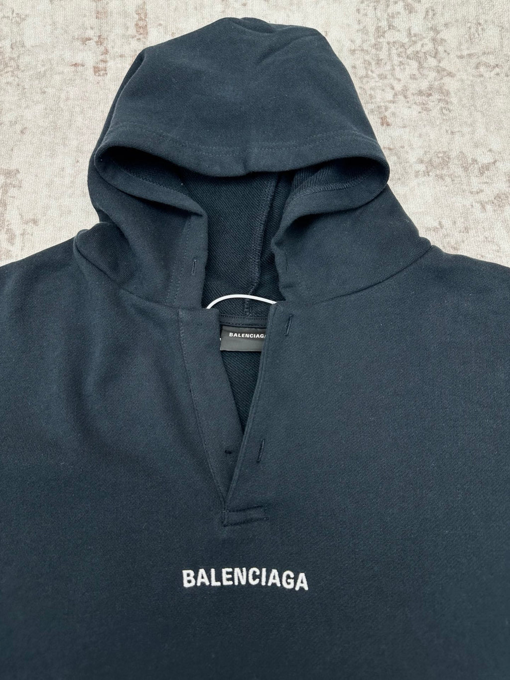 Embroidered Hoodie with Falling Shoulders