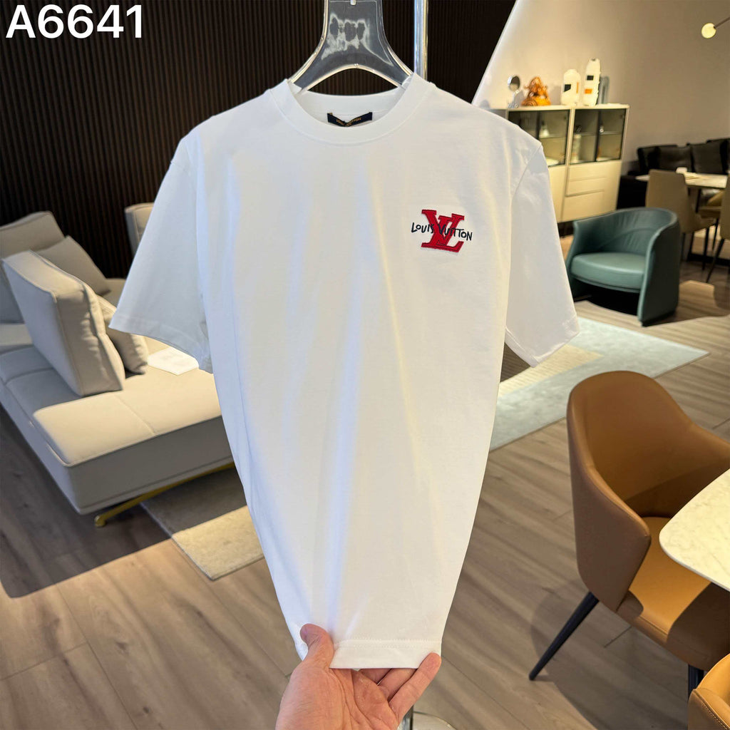 26ss new embroidery craft logo letter short sleeved shirt