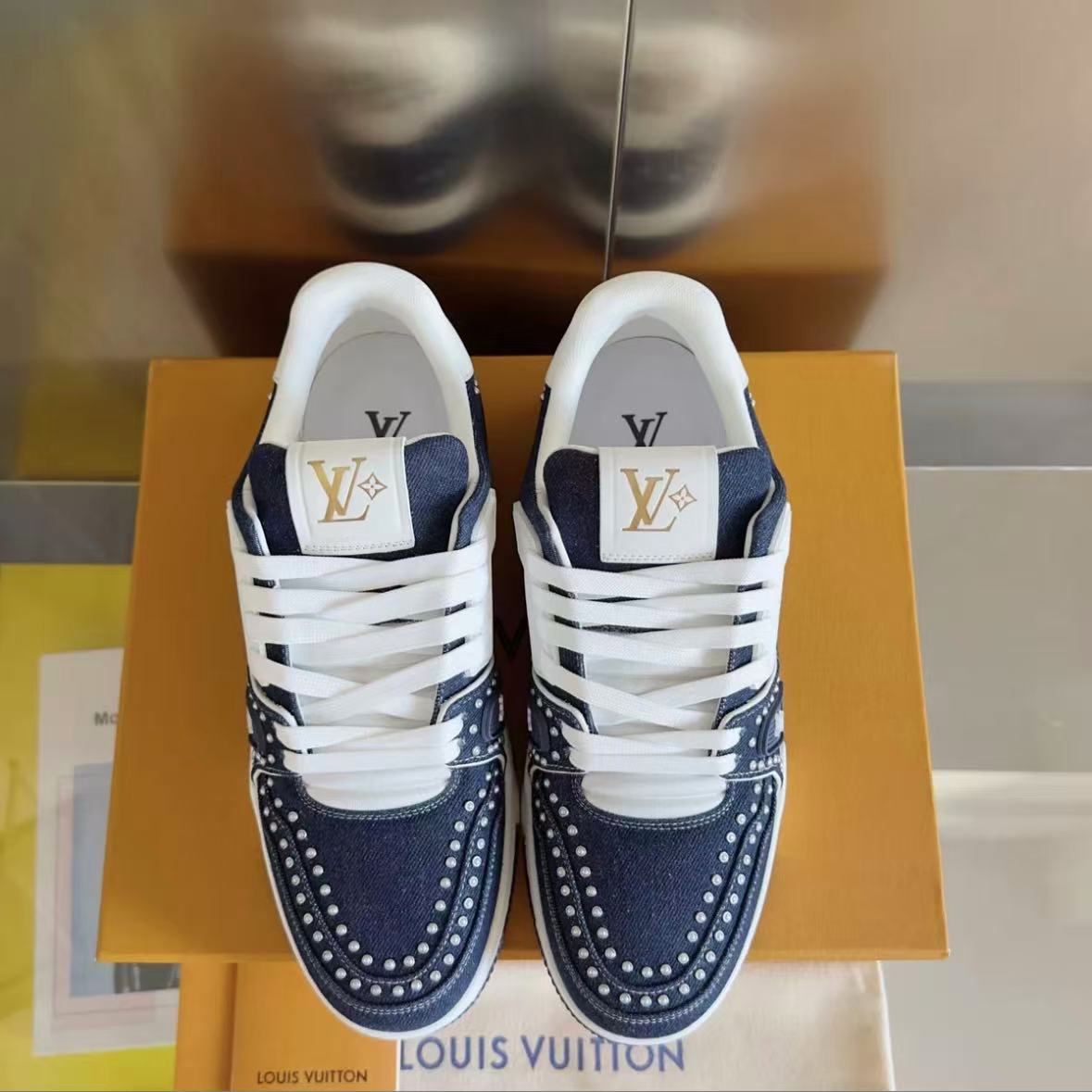 Denim Blue Rivet Sneakers