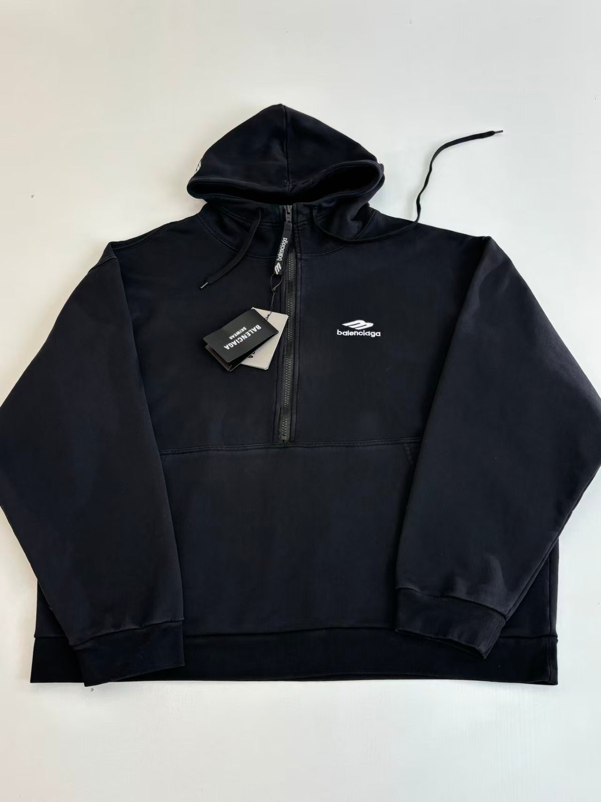 Hot selling embroidered half zipper hooded sweatshirt