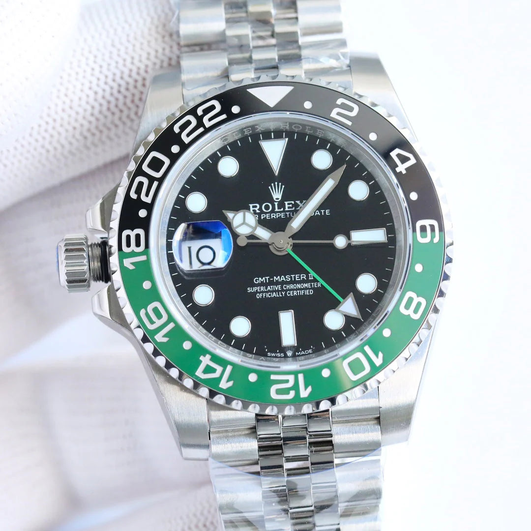 Black Green - Silver 904L Steel - 40mm