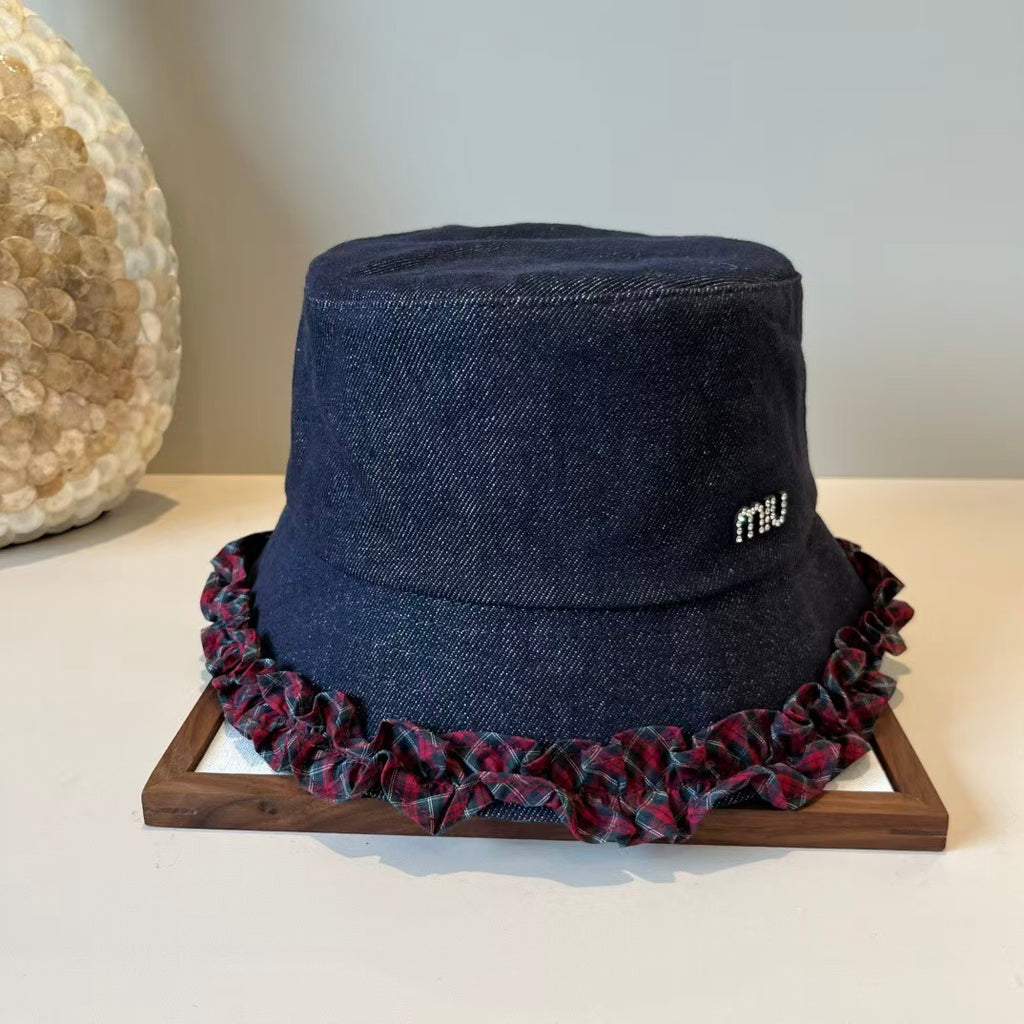New lace denim fisherman hat