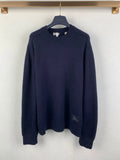 Solid color round neck cashmere knit sweater