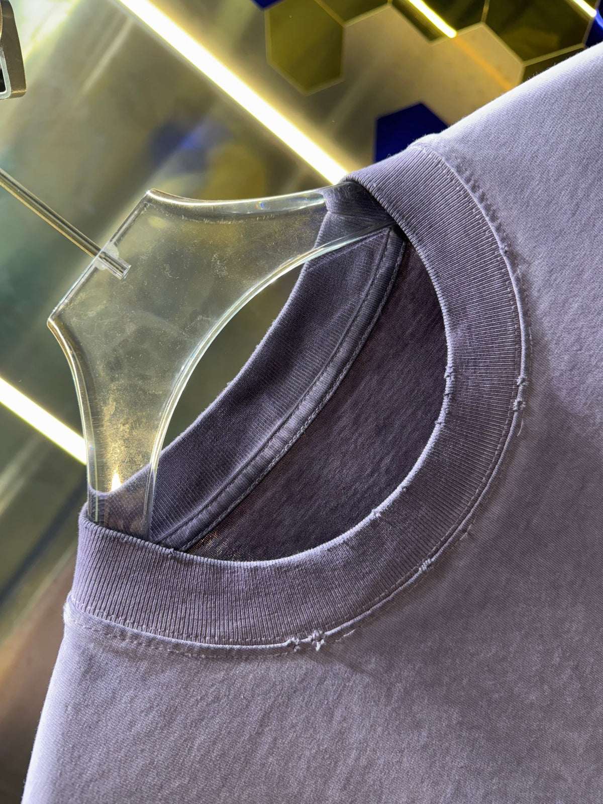 Wash and grind 320g round neck short sleeved T-shirt