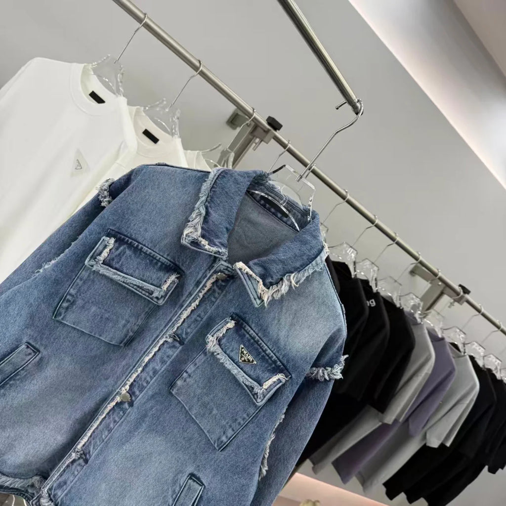 New tassel worn denim jacket