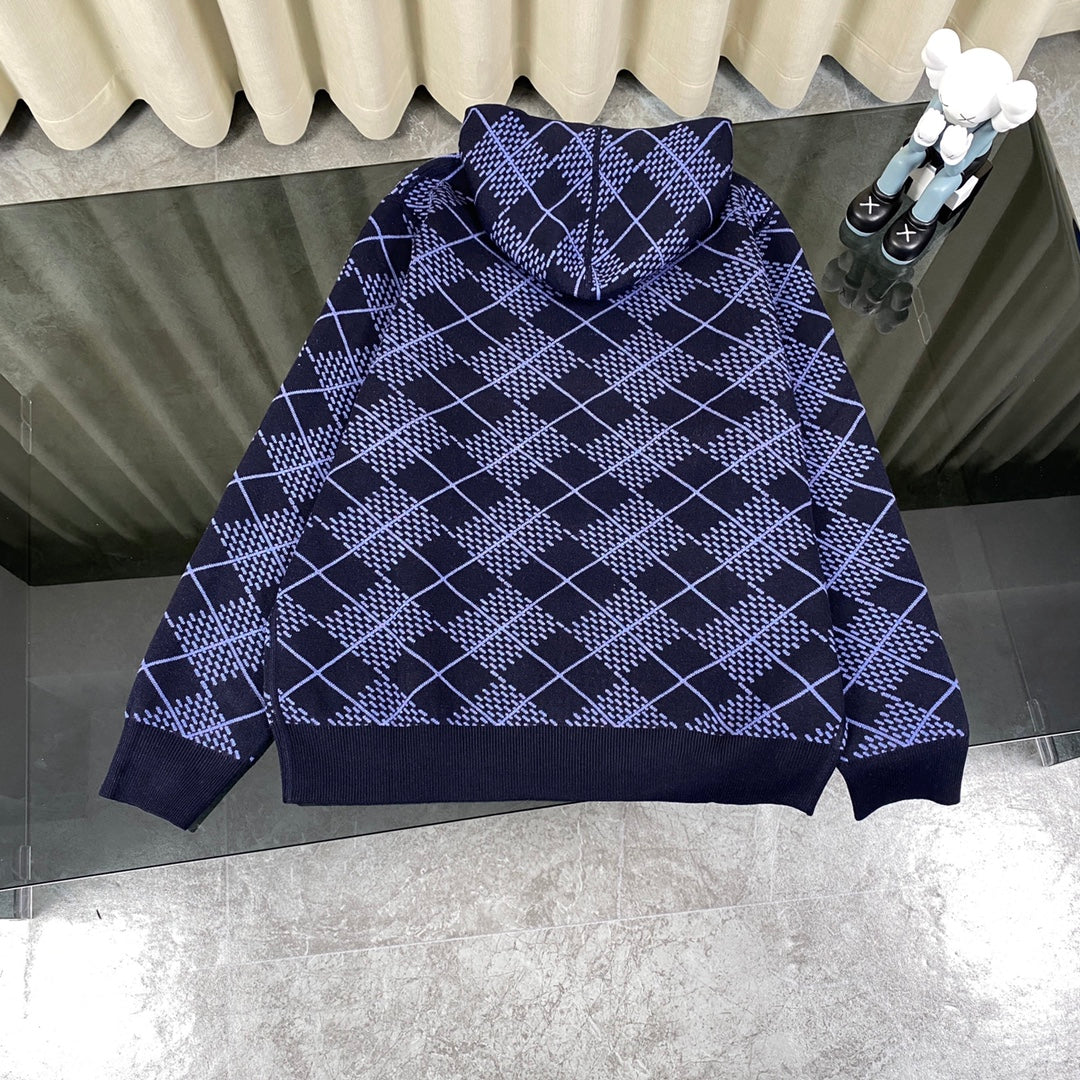 GeMan printed chest letter logo cardigan sweater