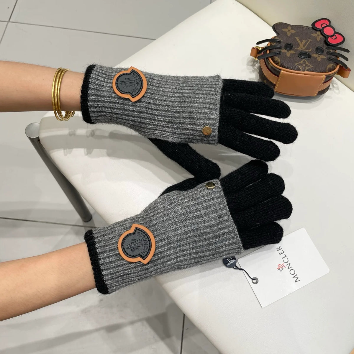 Knitted wool warm yarn gloves