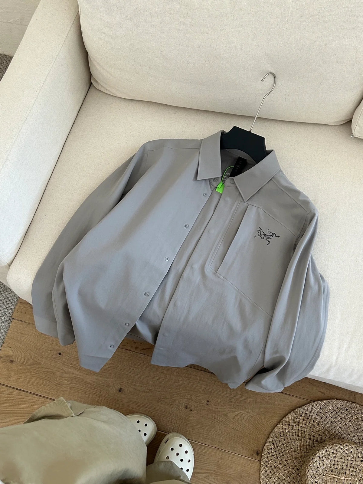 Autumn new men's outdoor long sleeved heat sealed lapel shirt