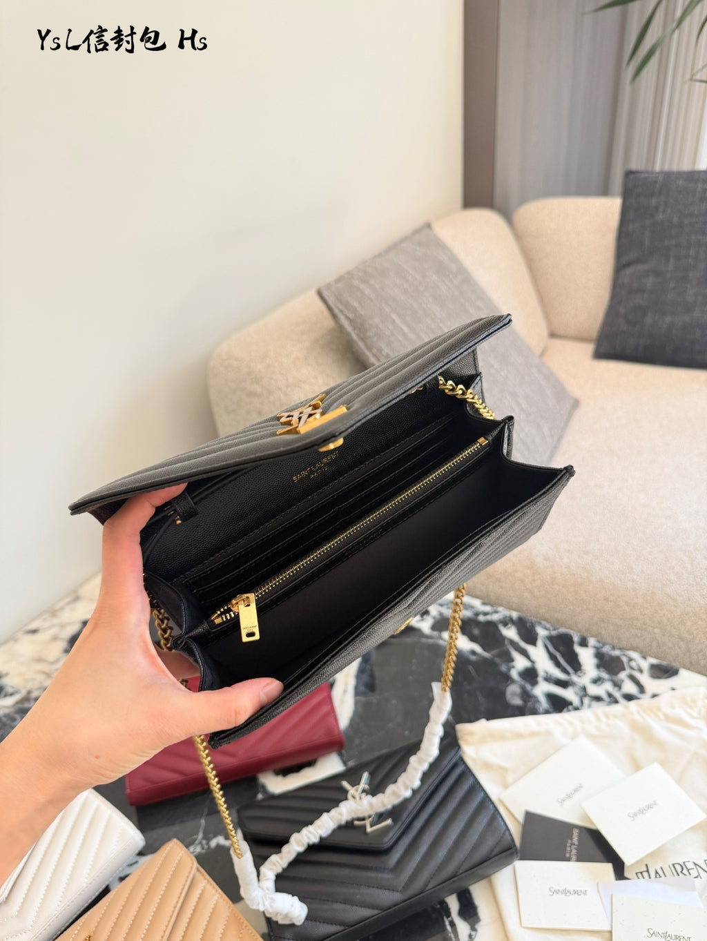 Black gold caviar envelope
