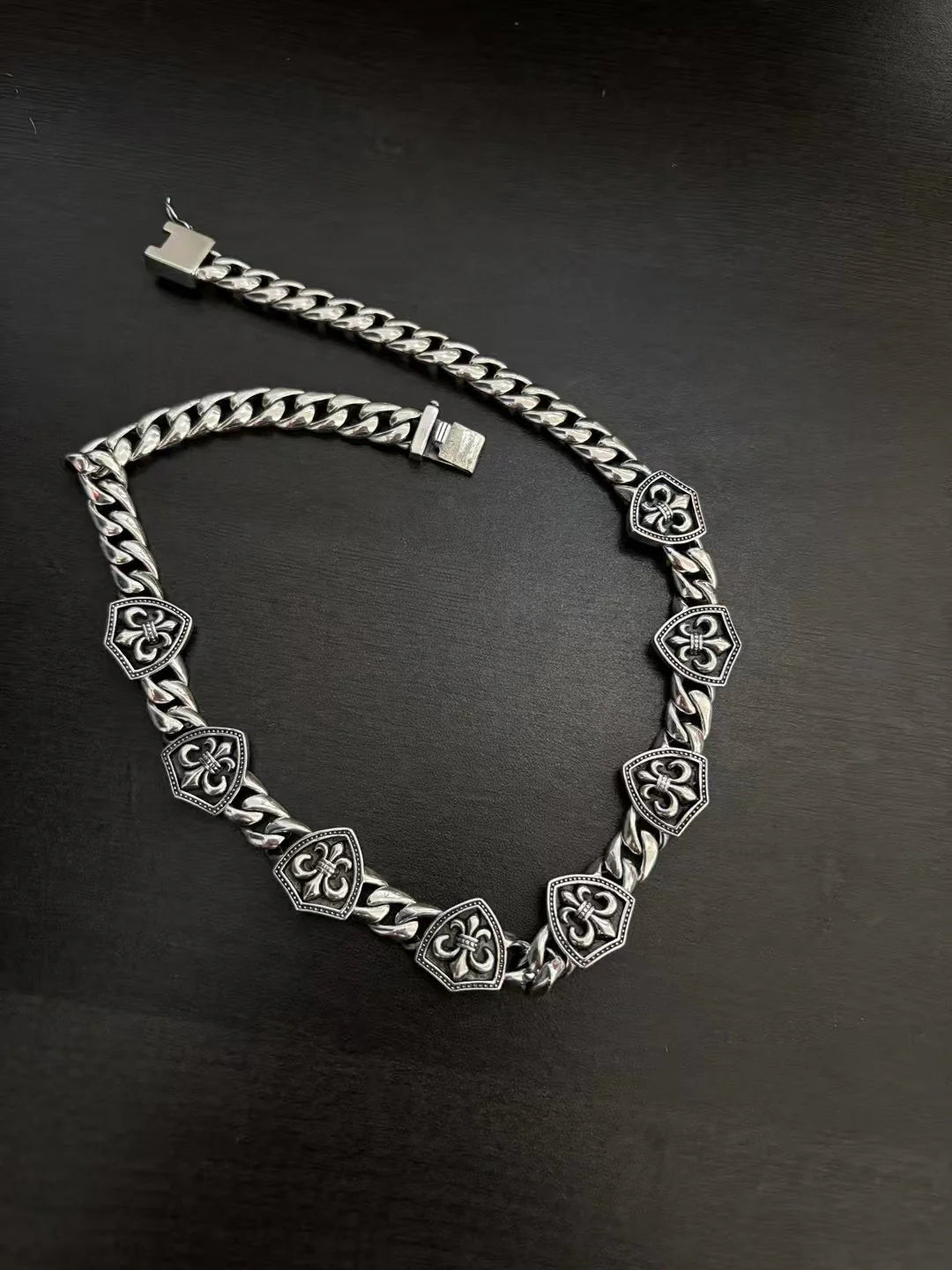 Classic Scout Flower Cuban Collar Chain Necklace