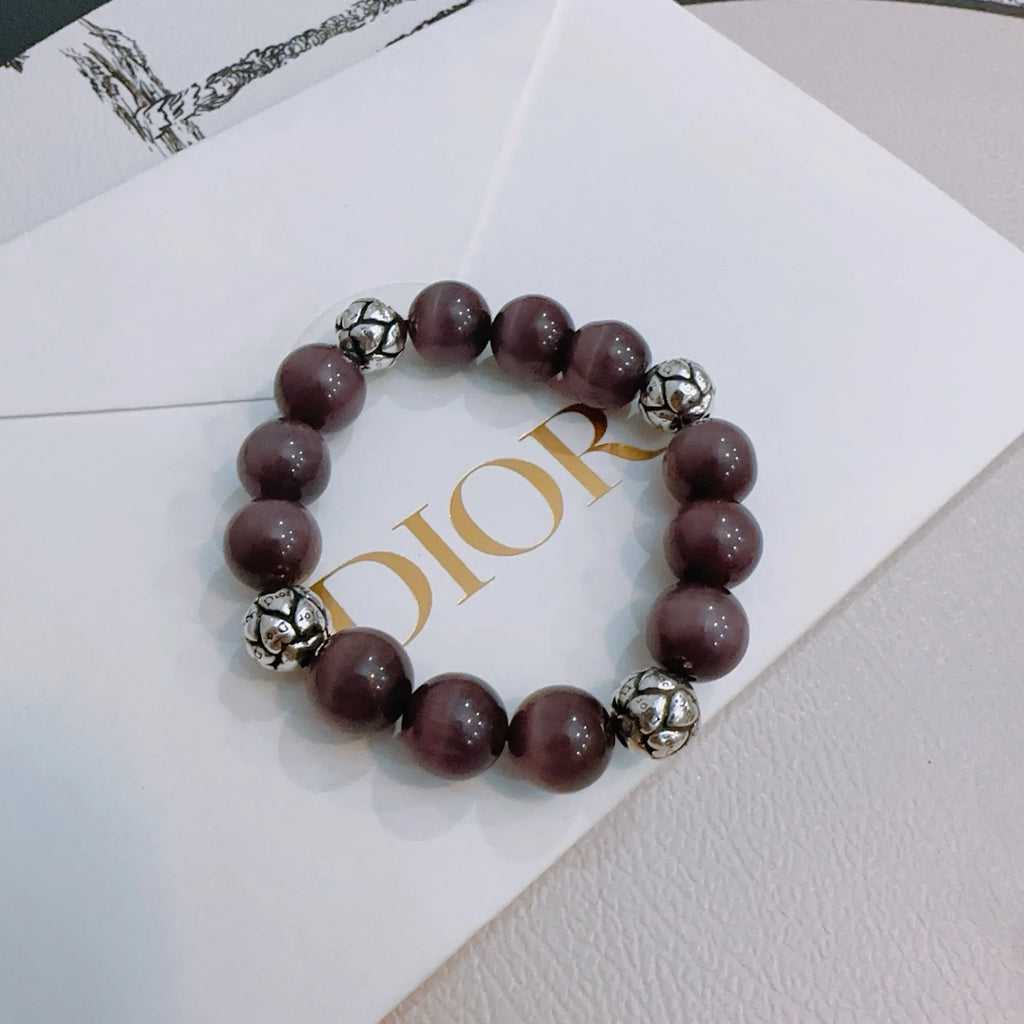 Multi element agate and Thai silver style bracelet