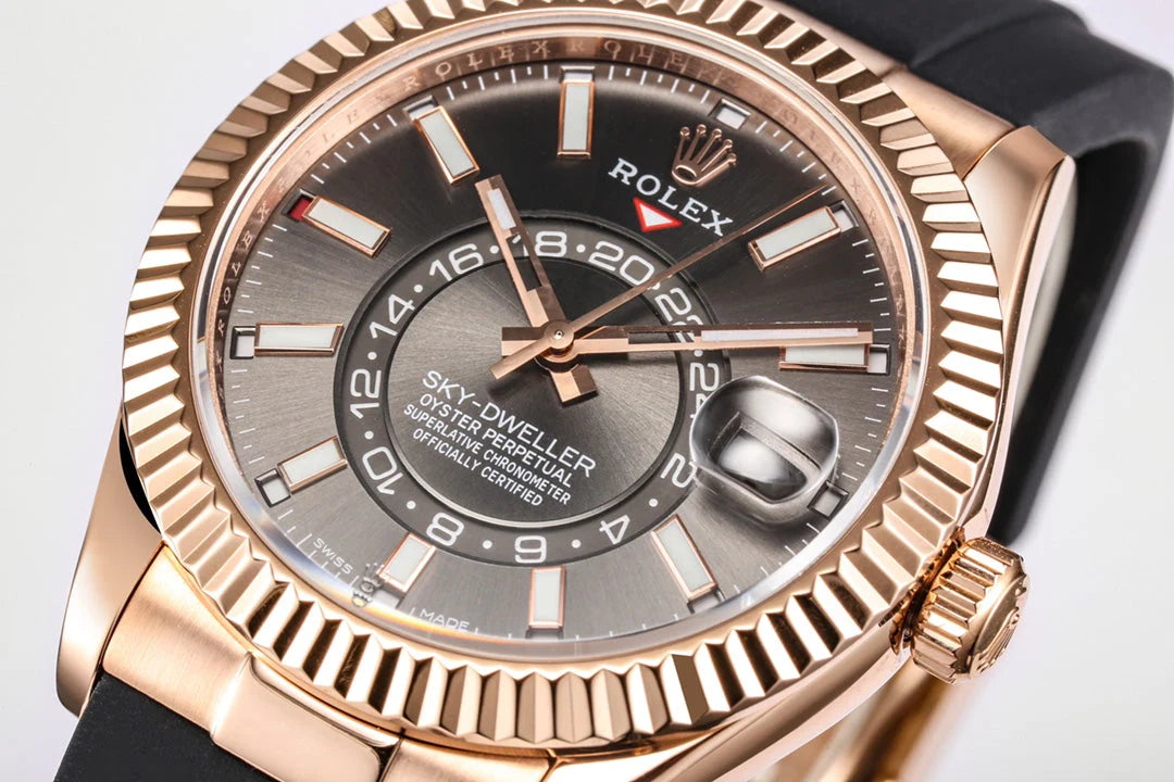 C-Factory -Grey Rosegold - Black Rubber - Automatic - 42mm