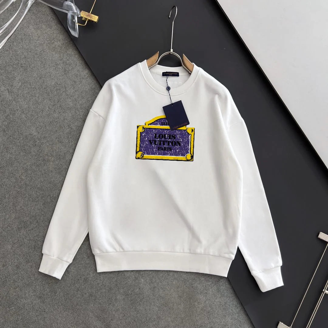 New printed pullover round neck hoodie