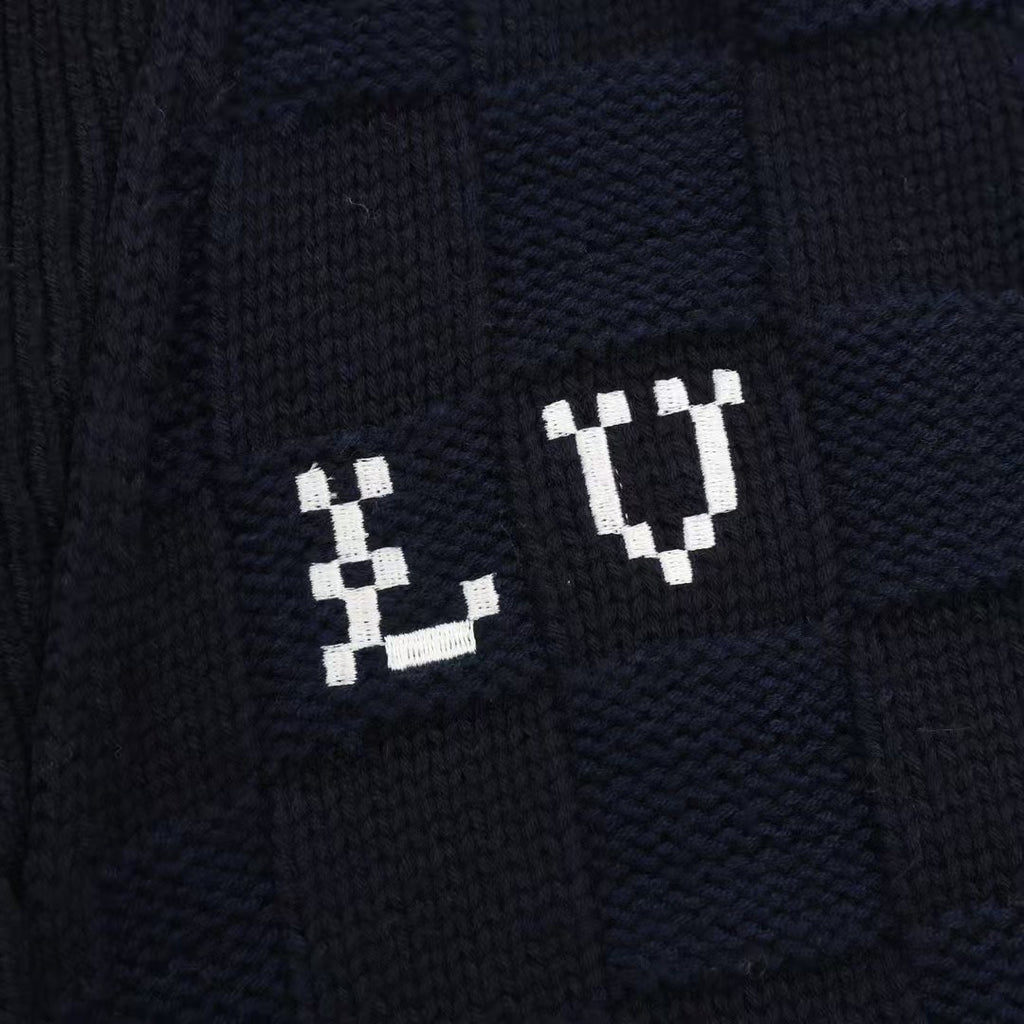 Small checkerboard sweater cardigan