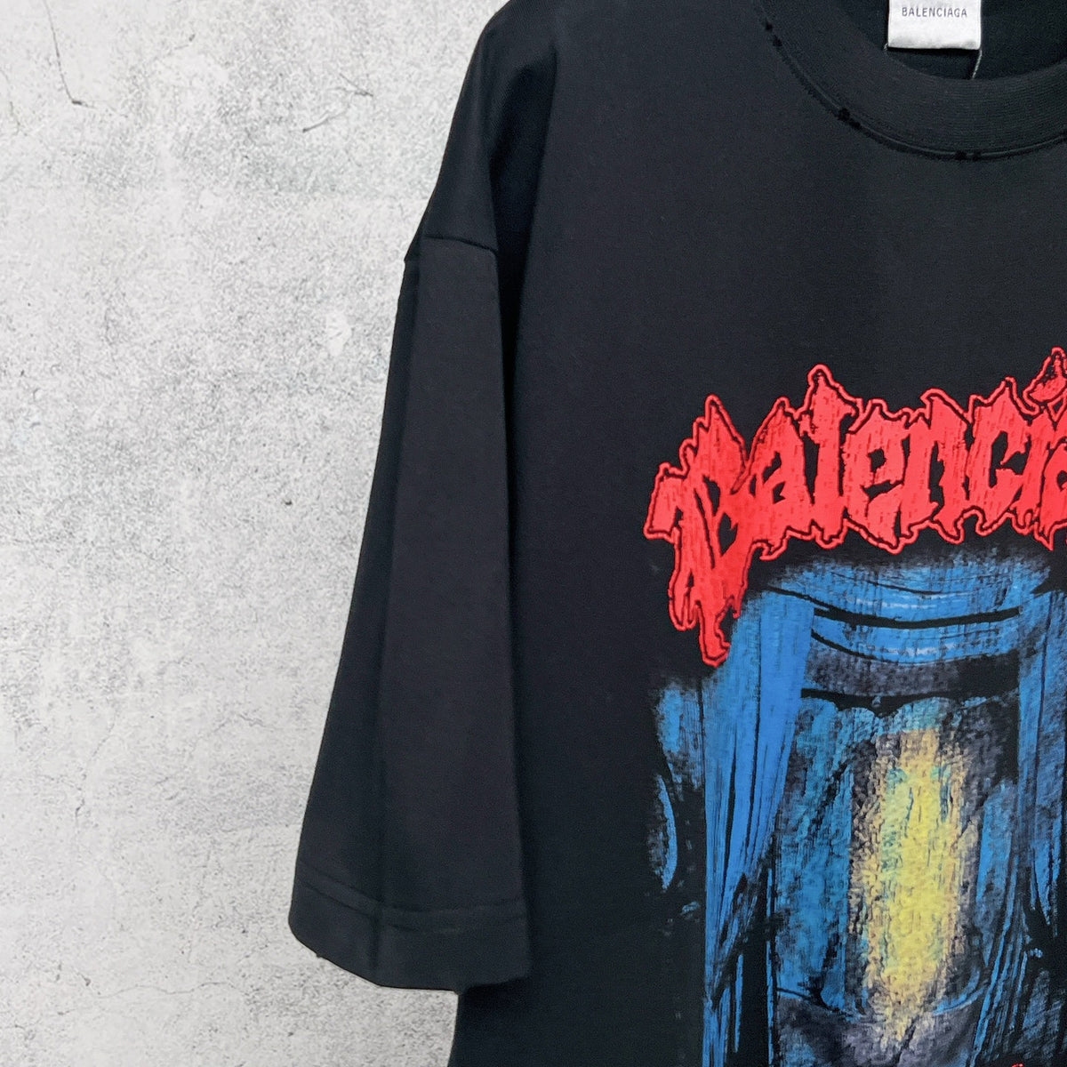 Wear out finished clothing, spray printed short sleeved T-shirt