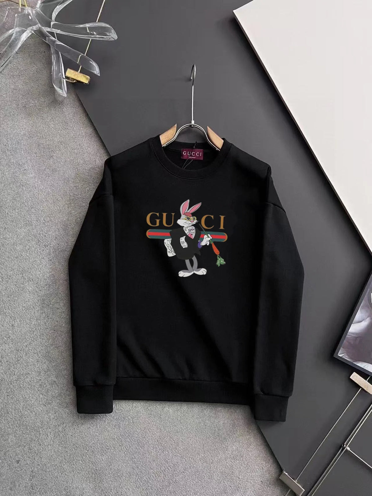 New printed pullover round neck hoodie