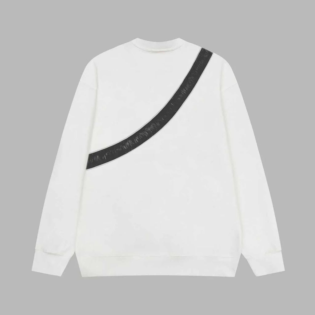 Printed looped long sleeved hoodie