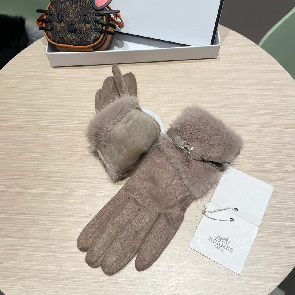 Cold resistant and warm plush windproof gloves