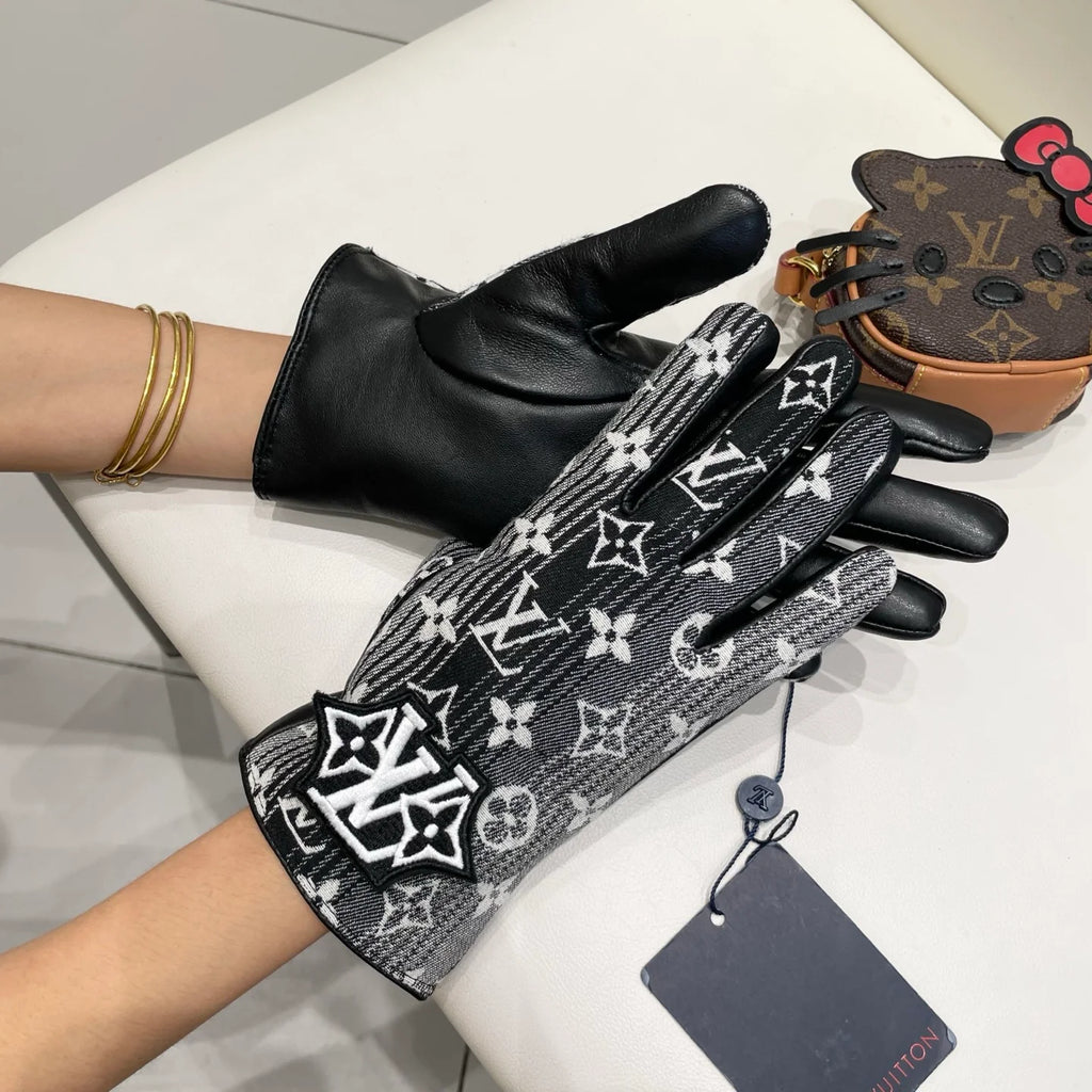 Gradient new fabric paired with leather gloves
