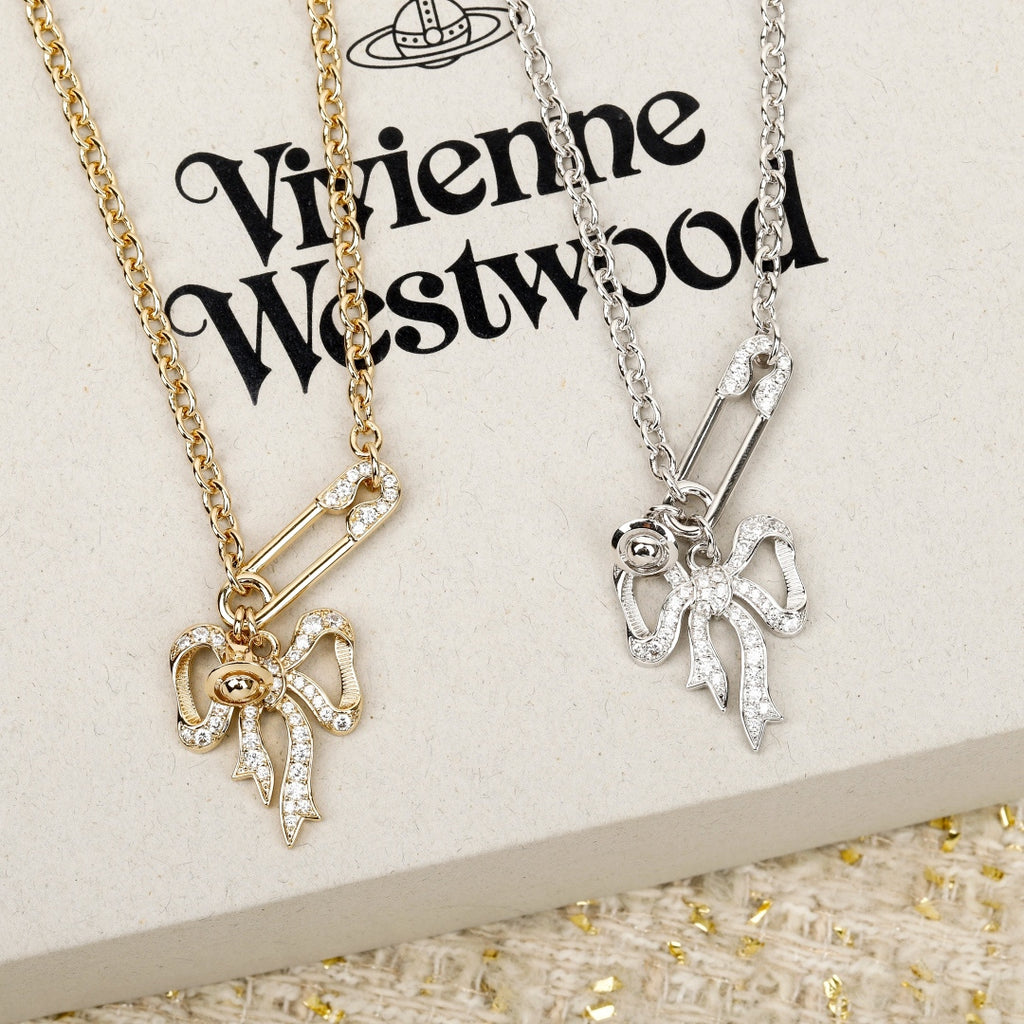 3D bow necklace