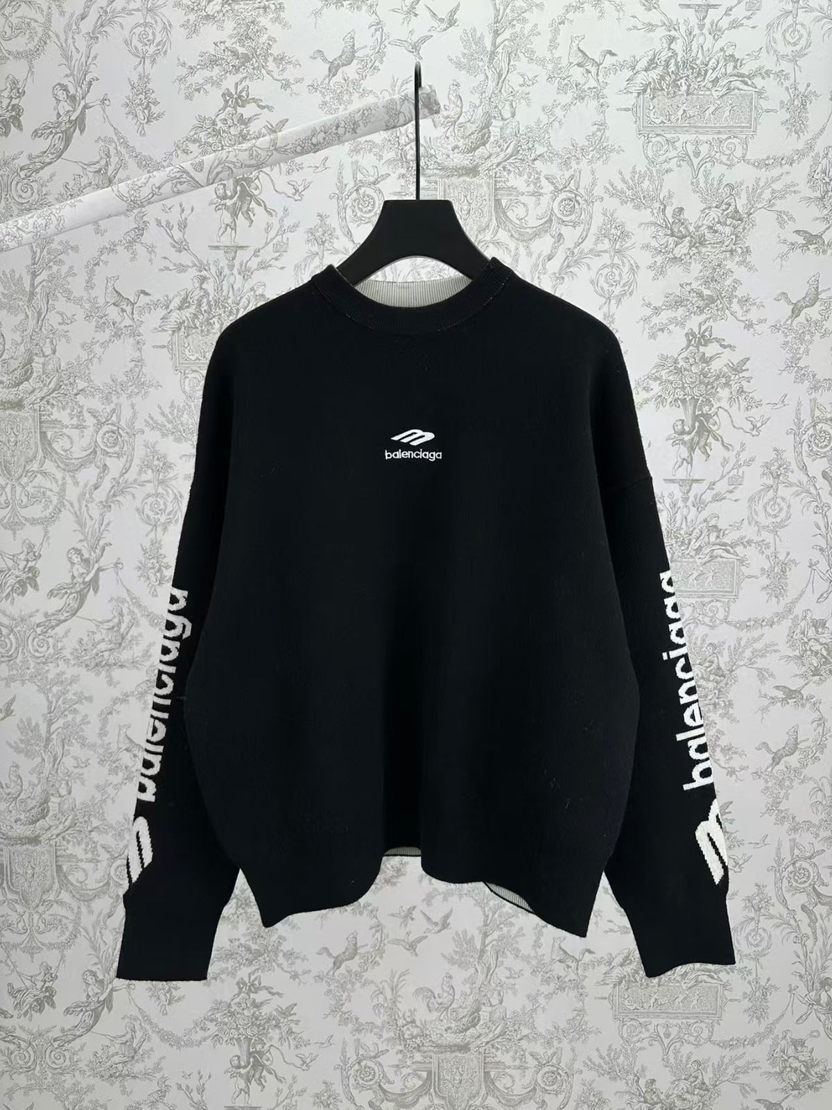 Embroidered jacquard sweater
