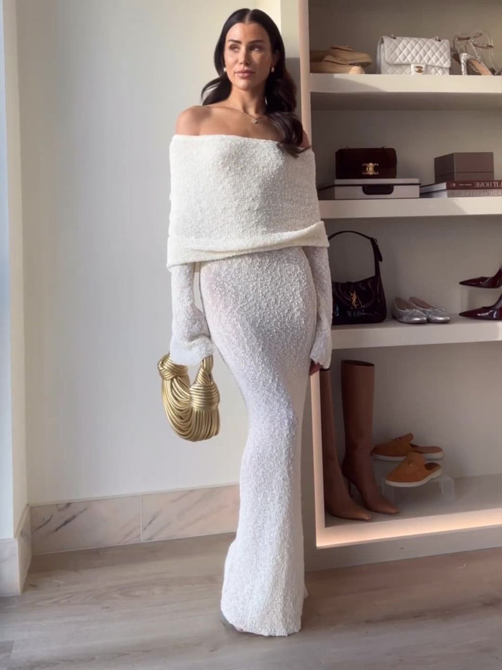Sexy knit one-shoulder dress
