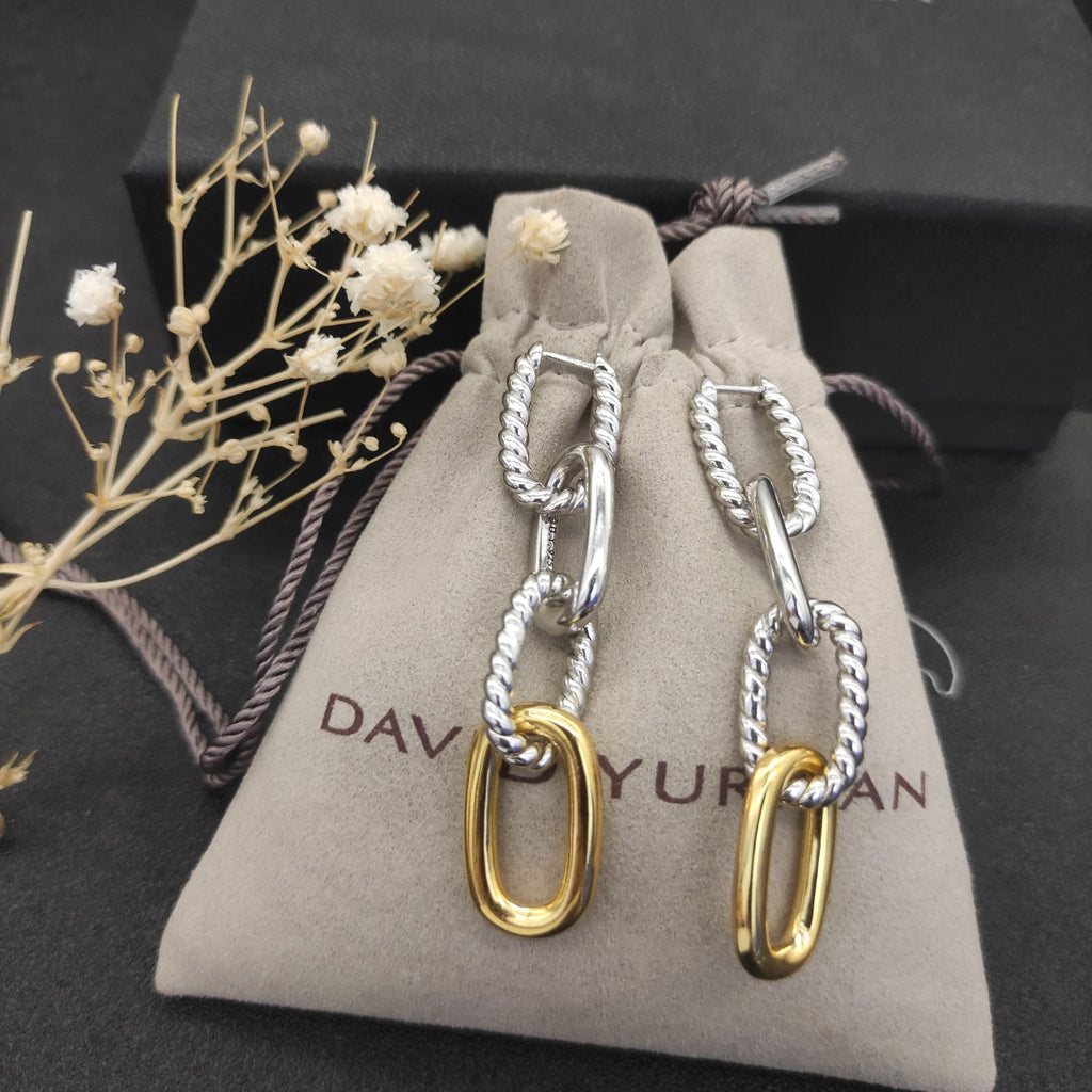 Color coded button buckle earrings