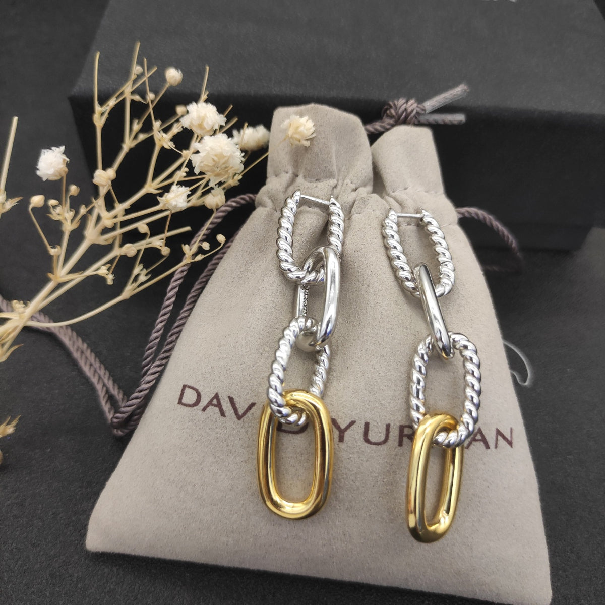 Color coded button buckle earrings