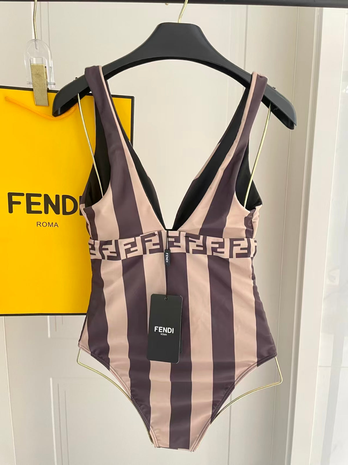 New striped one-piece swimsuit