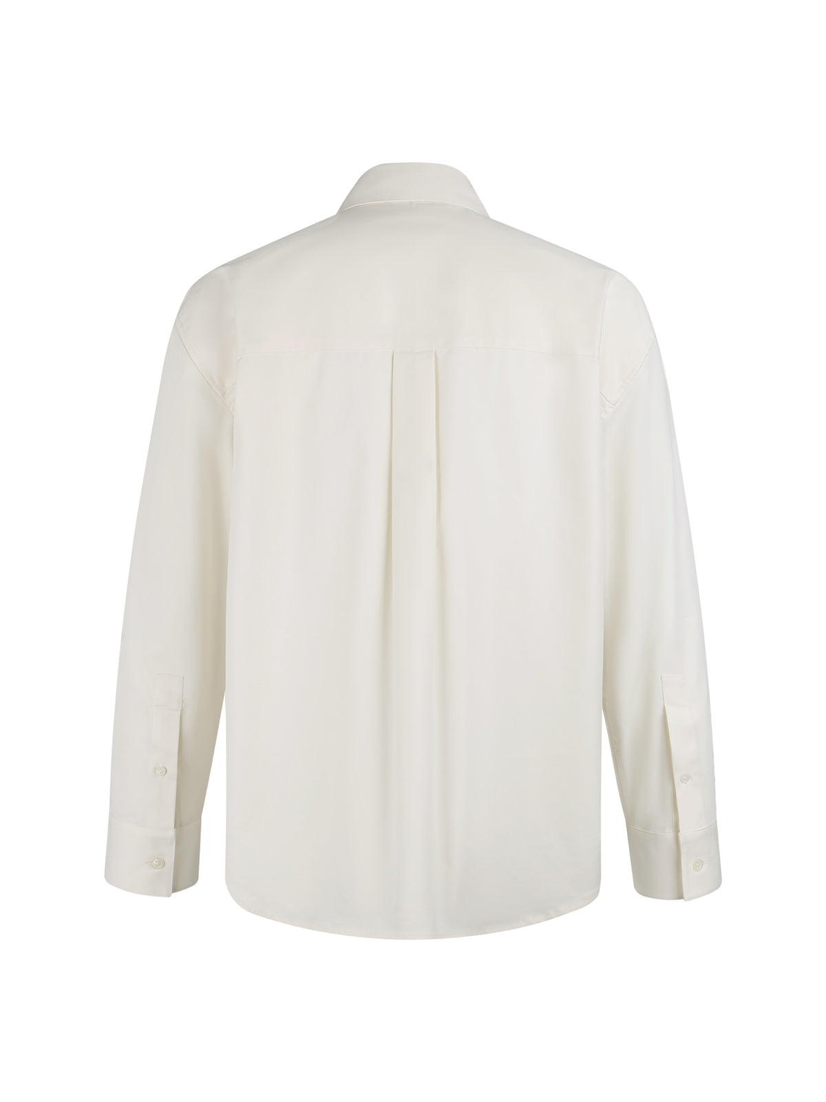 Flip collar embroidered patch pocket cotton long sleeved shirt