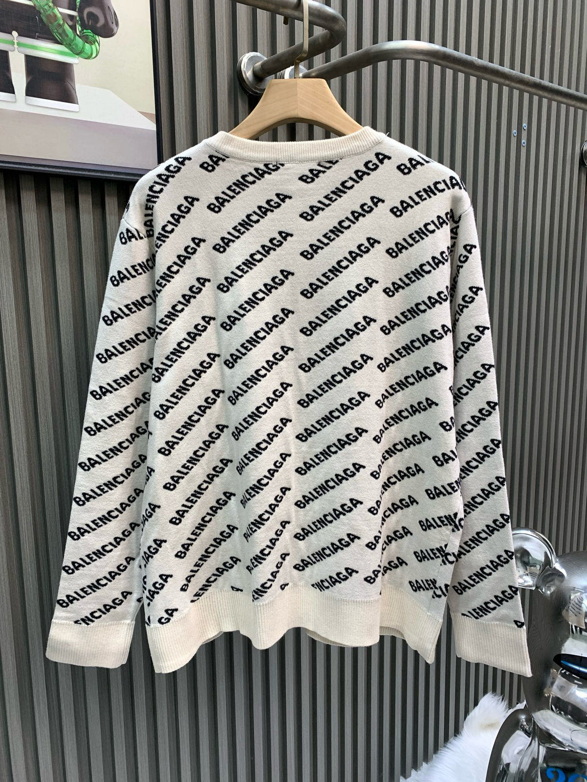 Full printed bullet screen double-sided knitted jacquard sweater