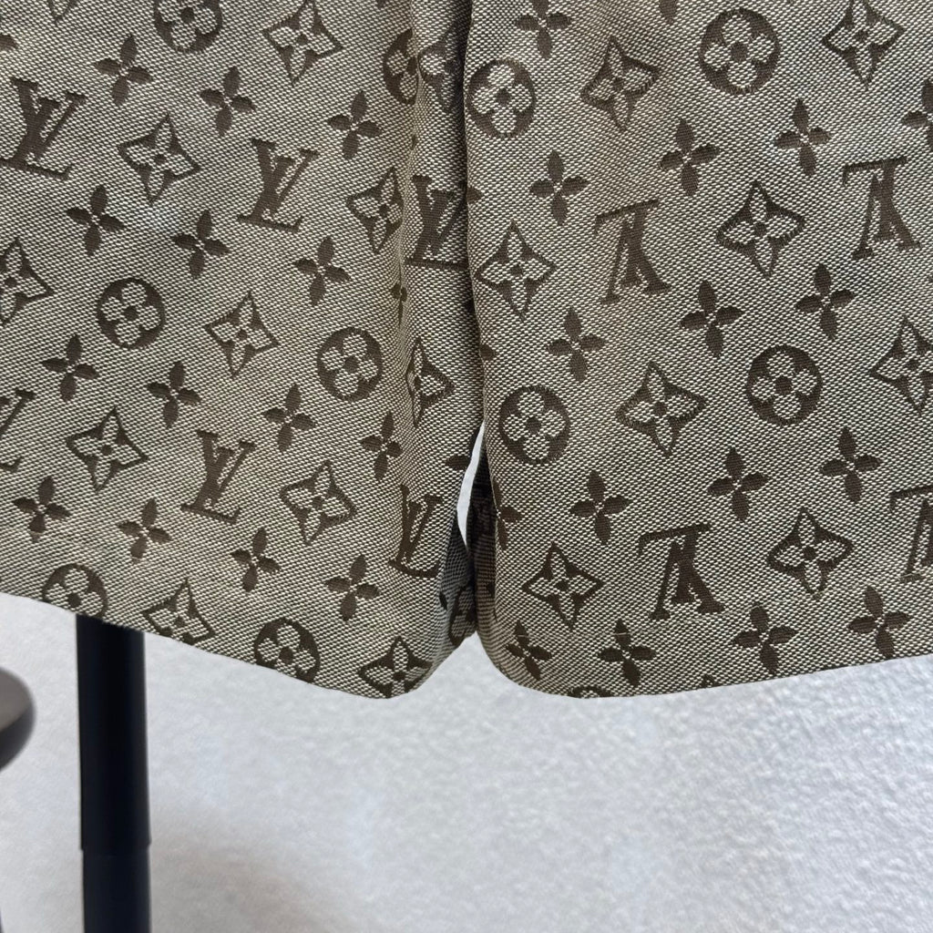 Full printed logo jacquard denim shorts