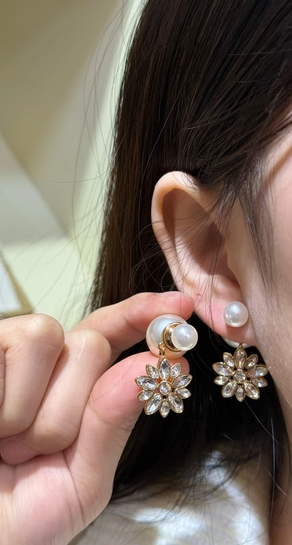 New Snowflake Pearl Earrings