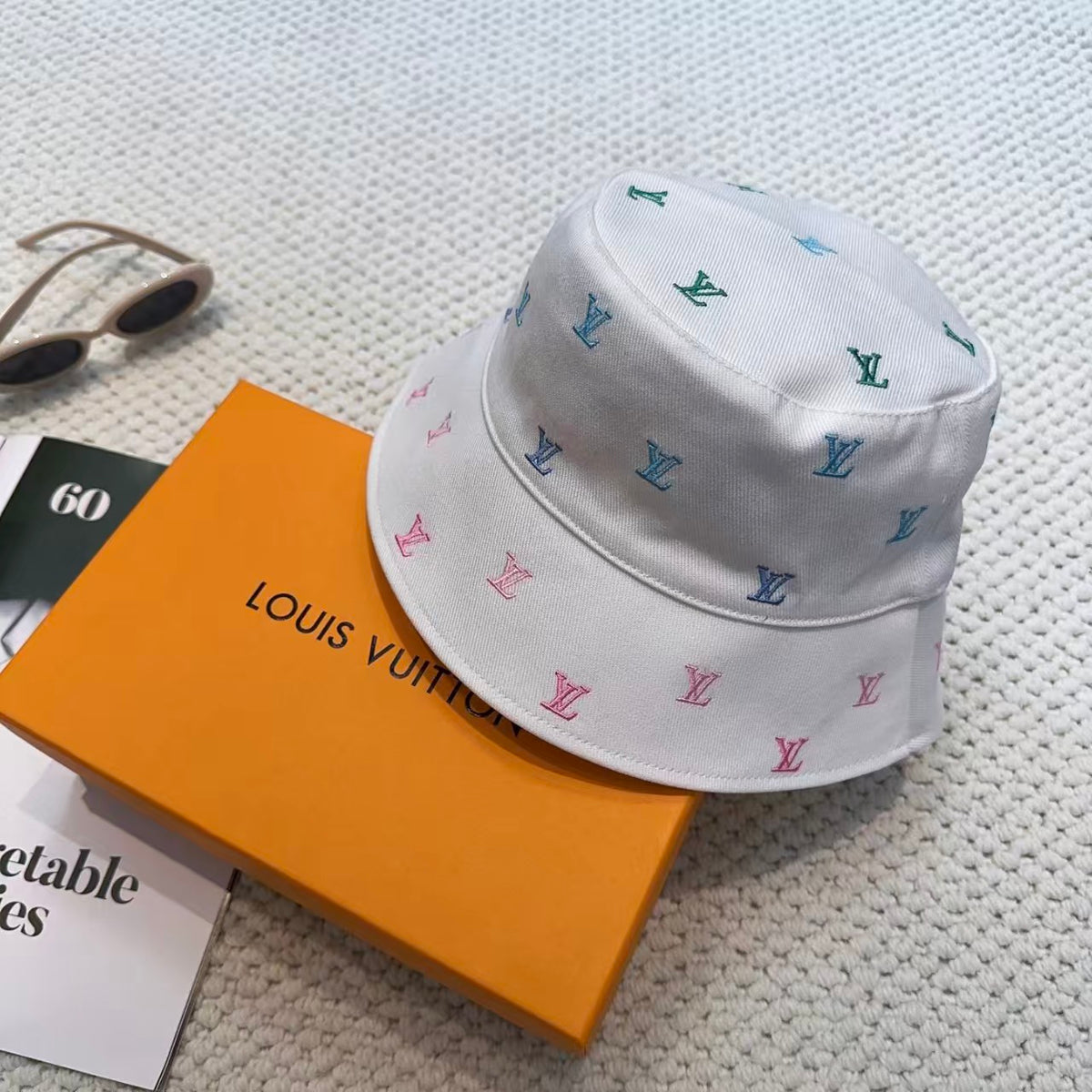 New double-sided embroidered fisherman hat
