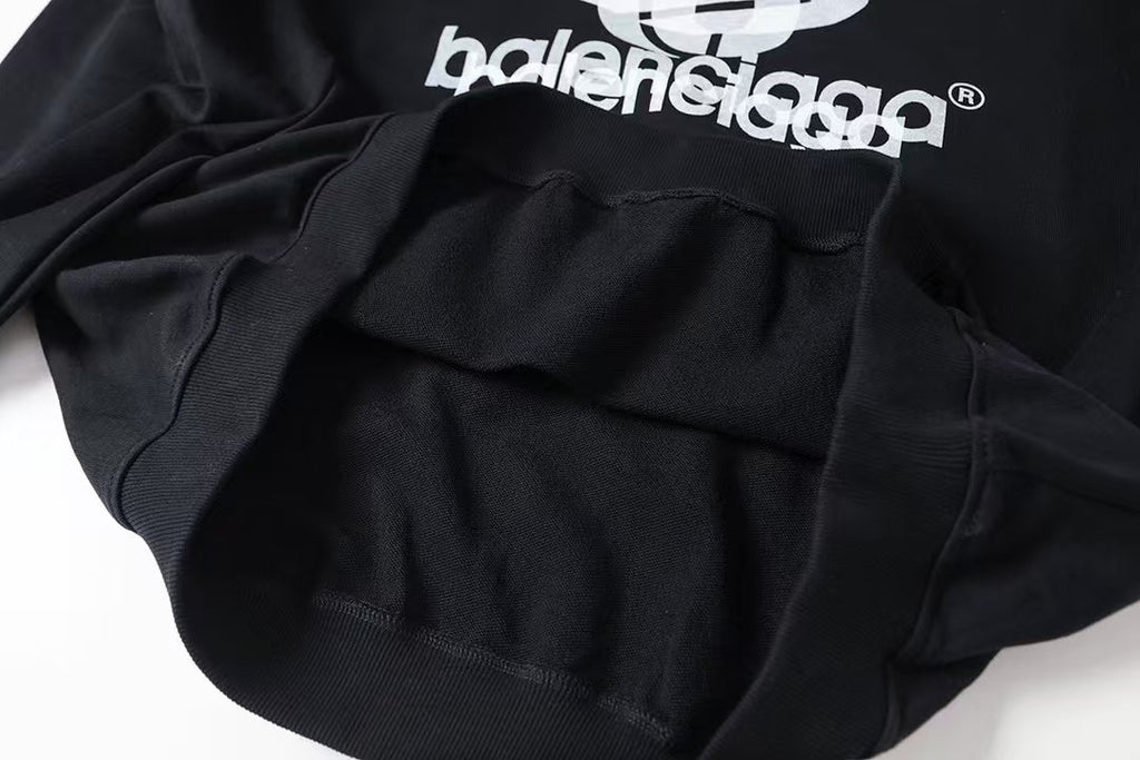 New printed bat sleeve round neck hoodie