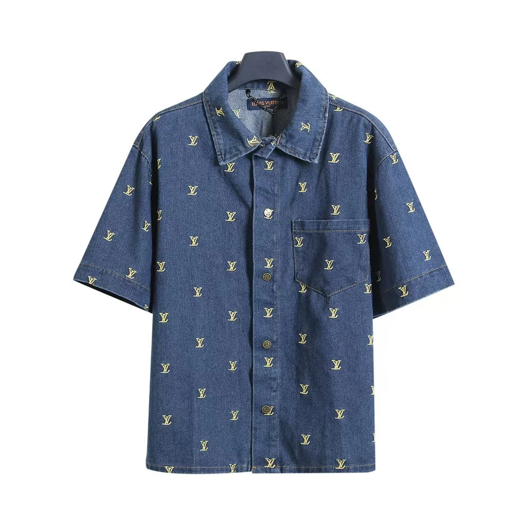 Full embroidered denim suit