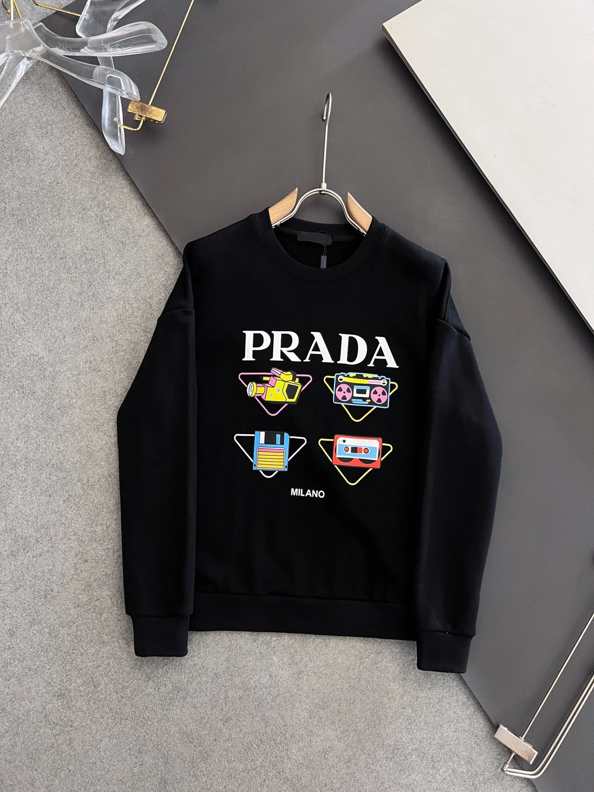 New printed pullover round neck hoodie