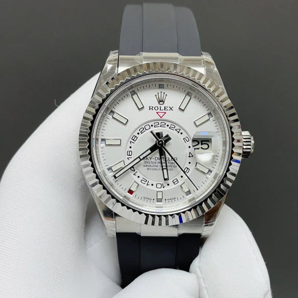C-Factory -White Silver - Grey Rubber - Automatic - 42mm