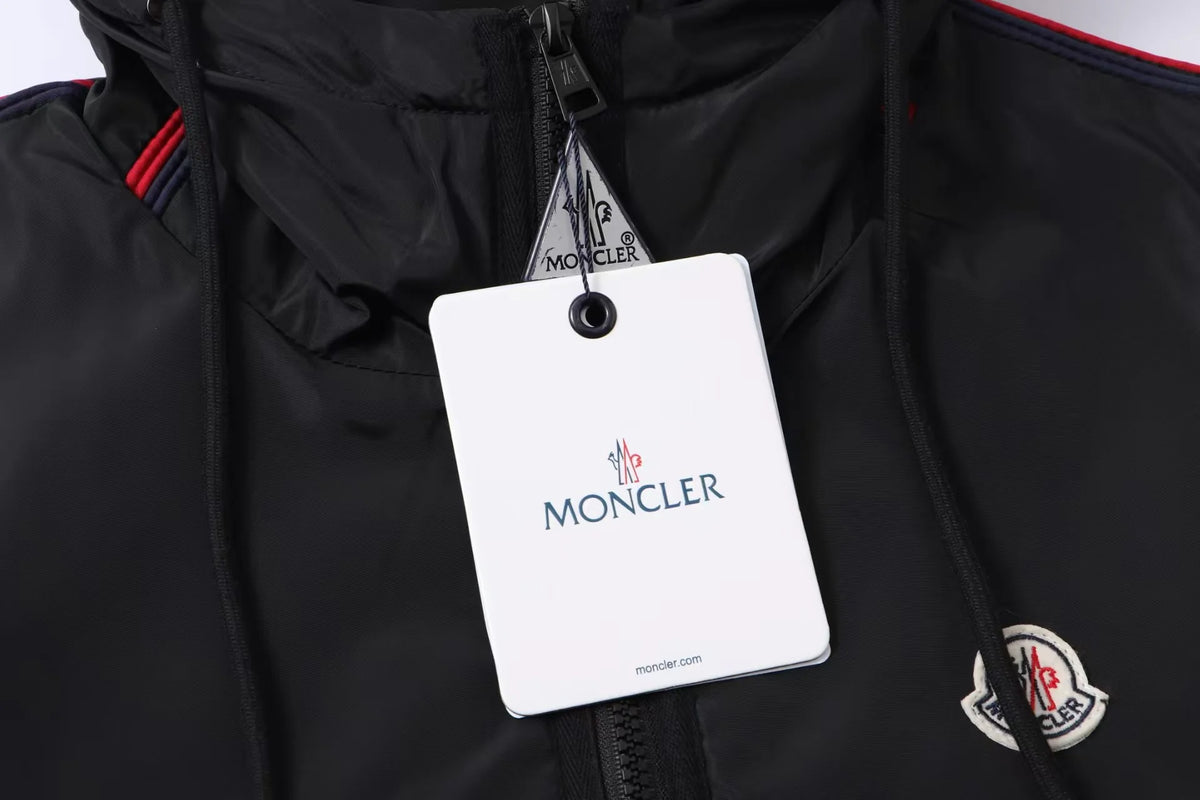 New ribbon splicing hooded jacket