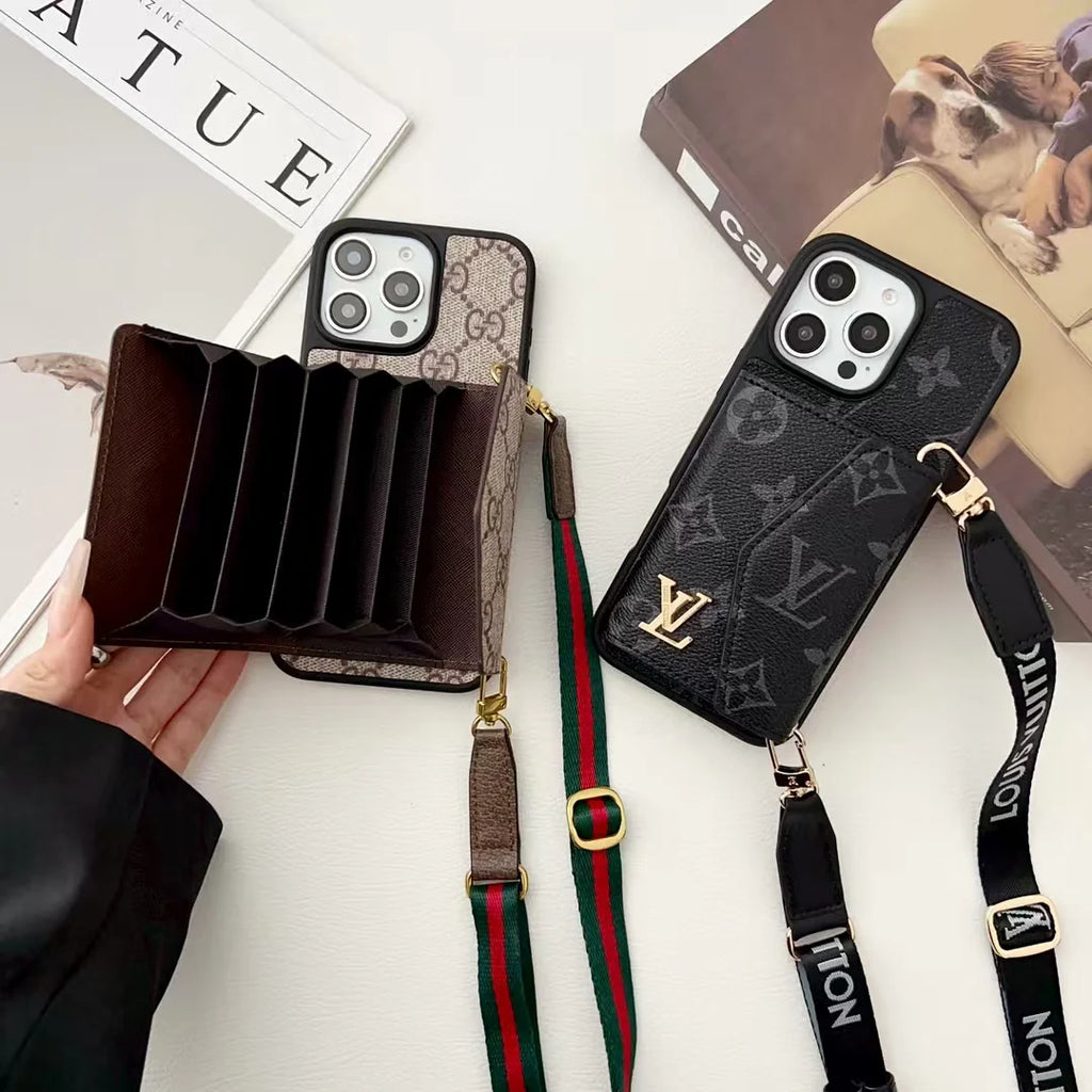 Horizontal multi slot organ card case phone case