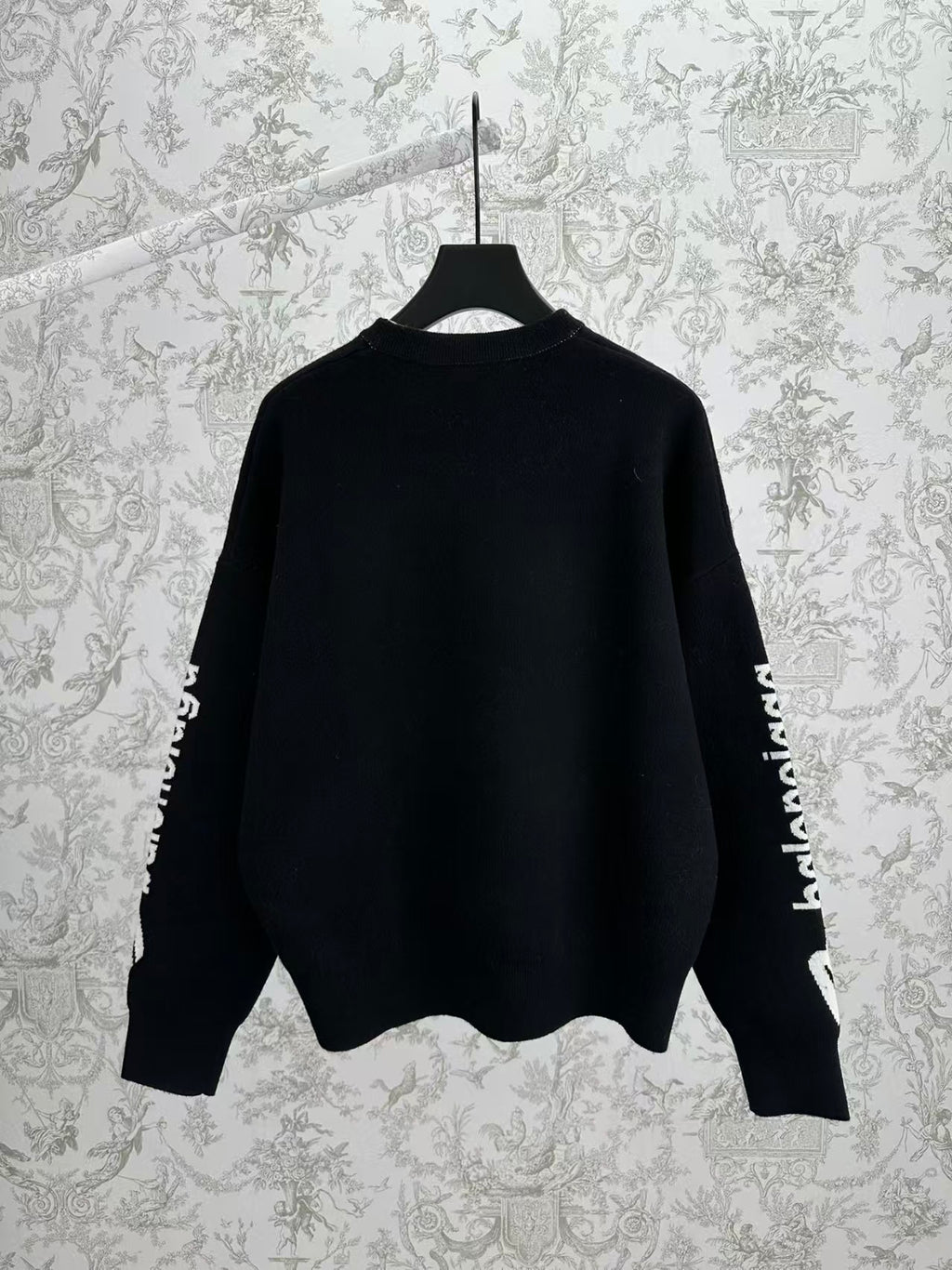 Embroidered jacquard sweater
