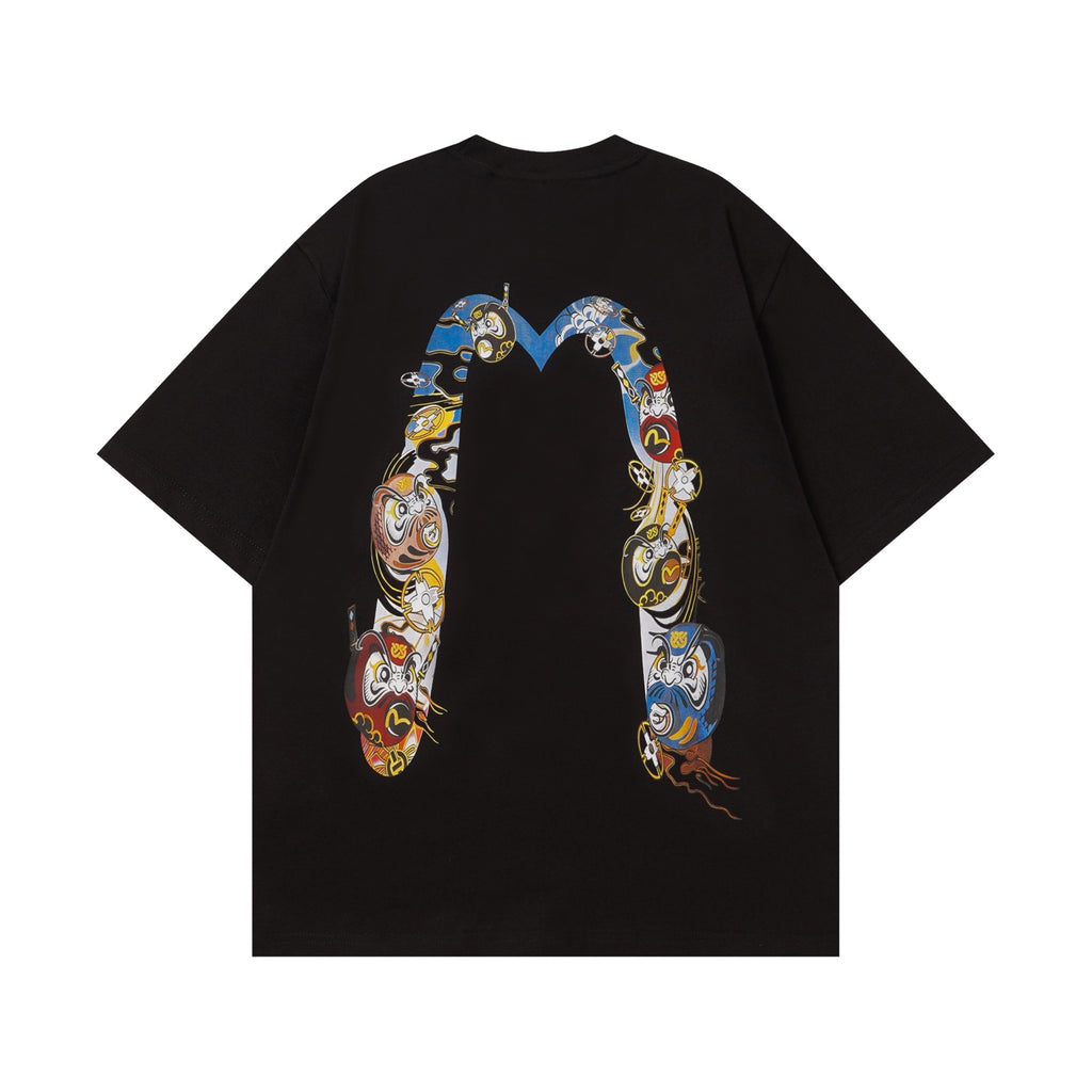 Printed casual loose round neck short sleeved T-shirt
