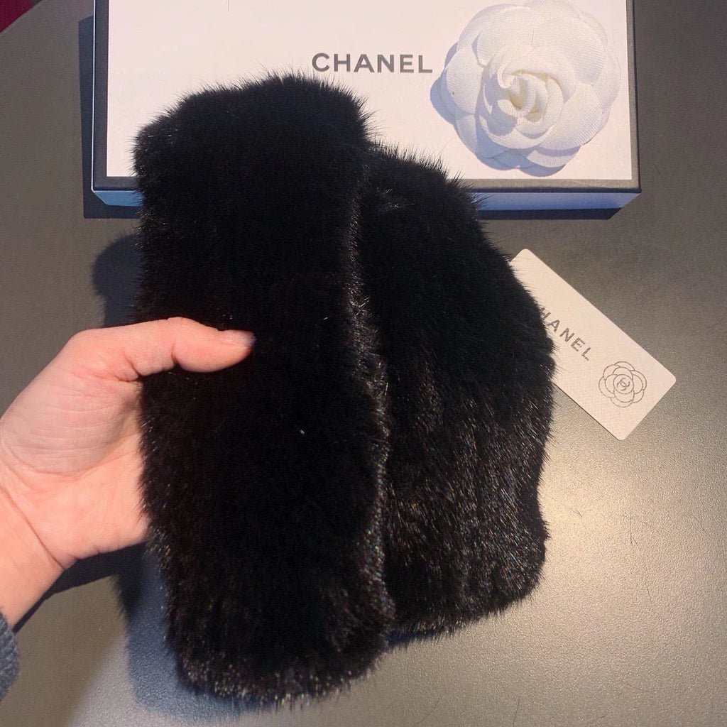 Autumn and winter mink fur exposed finger half cut gloves