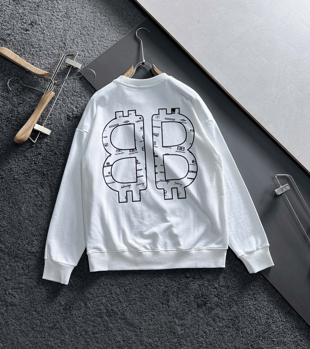 New printed pullover round neck hoodie
