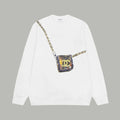 Printed looped long sleeved hoodie